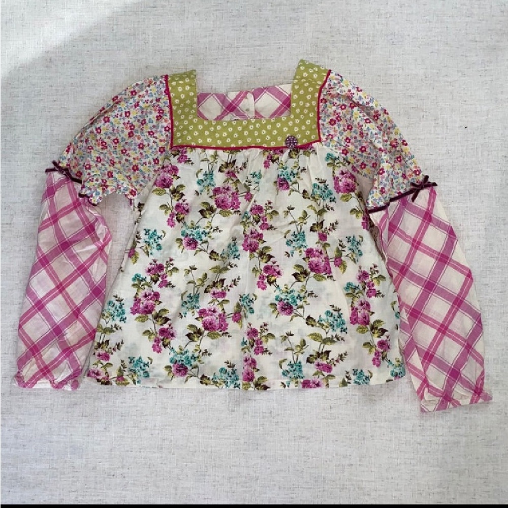 Matilda Jane Pink and Green Floral Kids Blouse